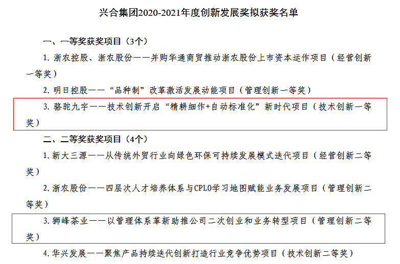 雷火体育（中国）国际平台,雷火 SPORTS多个项目荣获兴合集团2020-2021年度创新发展奖